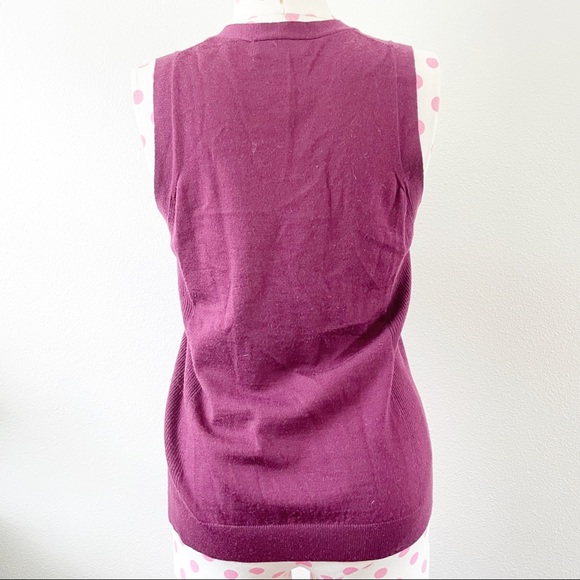 Faconnable Sweater Vest Maroon Crimson V-Neck Women’s XS - Picture 6 of 8